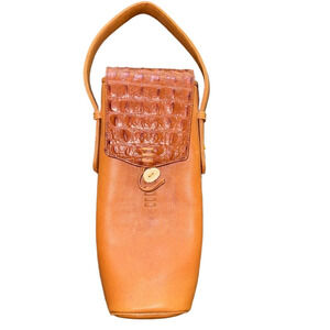 Vinaferro genuine leather wine bag tan brown insulated holder​